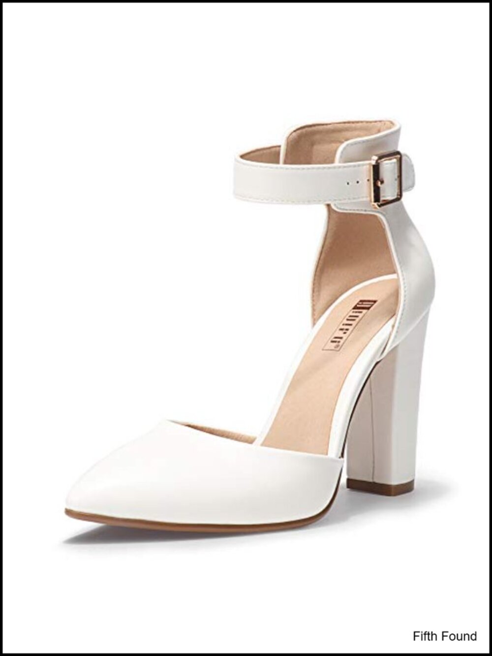 IDIFU Women's Pointed Toe High Heels Pumps with Wide Ankle Strap Buckle
